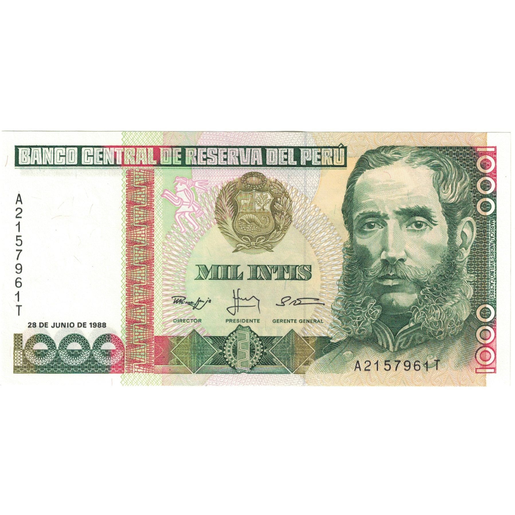 Banknote, Peru, 1000 Intis, 1988-06-28, KM:136b, UNC(65-70)