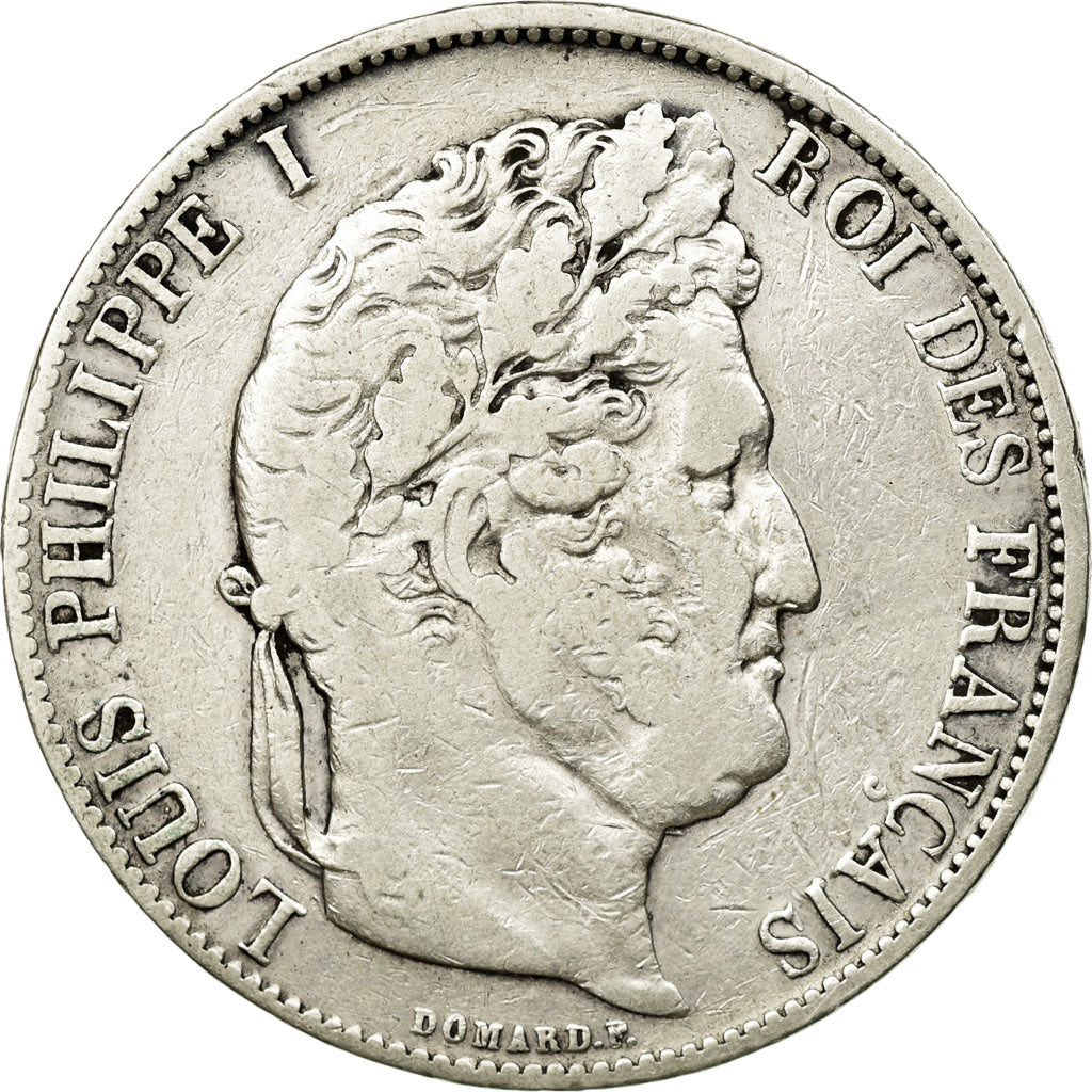 Coin, France, Louis-Philippe, 5 Francs, 1844, Lille, VF(20-25), Silver