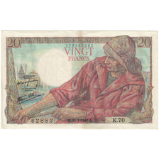Frankrijk, 20 Francs, Pêcheur, 1943, 62882 K.70, TTB, Fayette:13.5, KM:100a