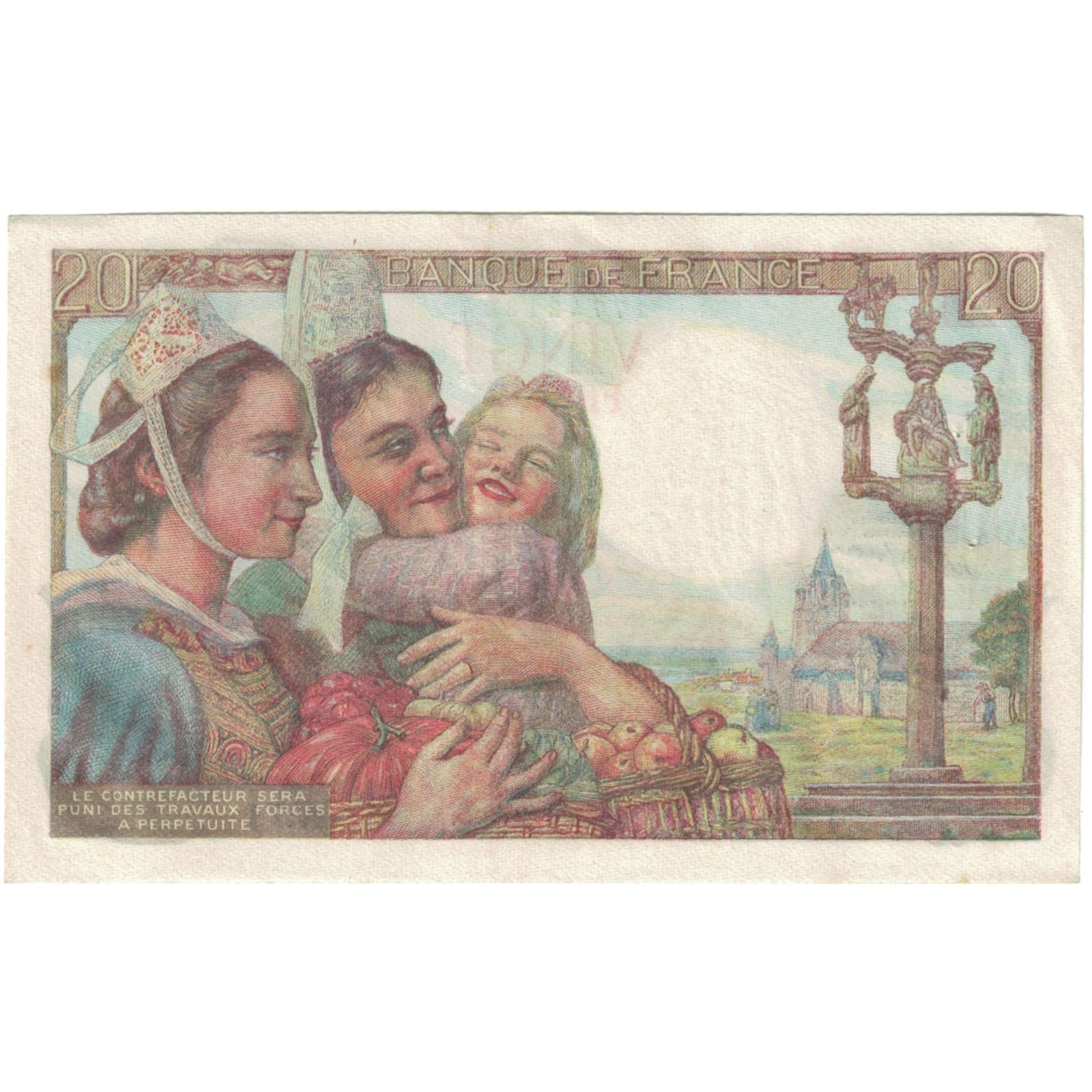 Frankreich, 20 Francs, Pêcheur, 1943, 21304 W.71, UNZ, Fayette:13.5, KM:100a