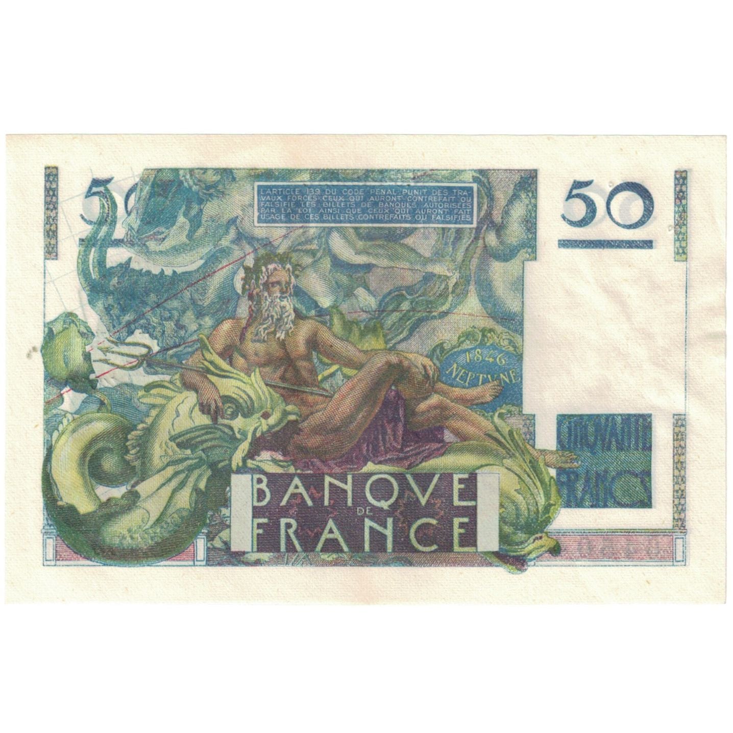 Frankrijk, 50 Francs, Le Verrier, 1948, 64504 S.109, SPL, Fayette:20.10, KM:127b