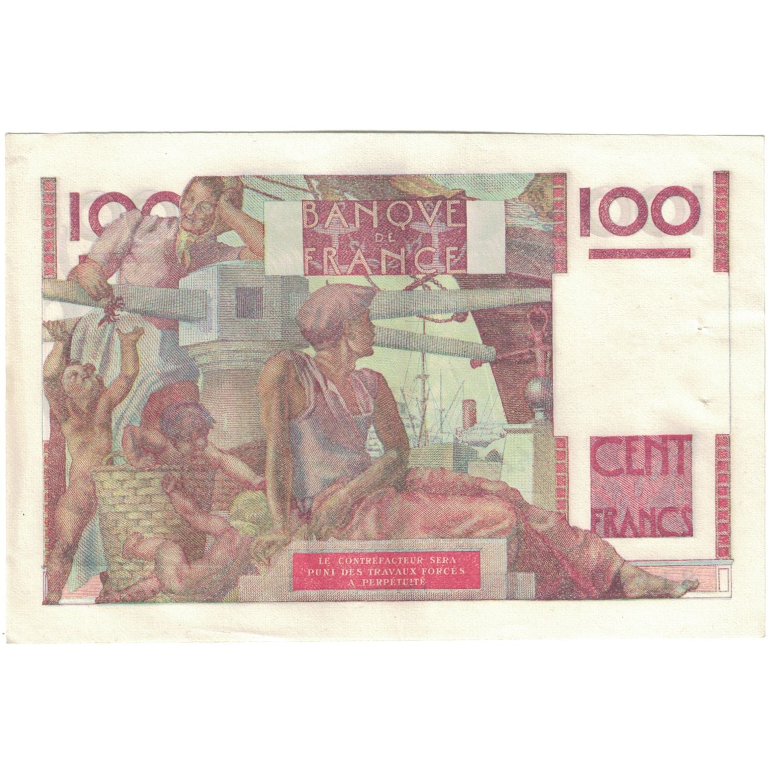 França, 100 Francs, Jeune Paysan, 1947, 81650 L.201, UNC(63), KM:128b