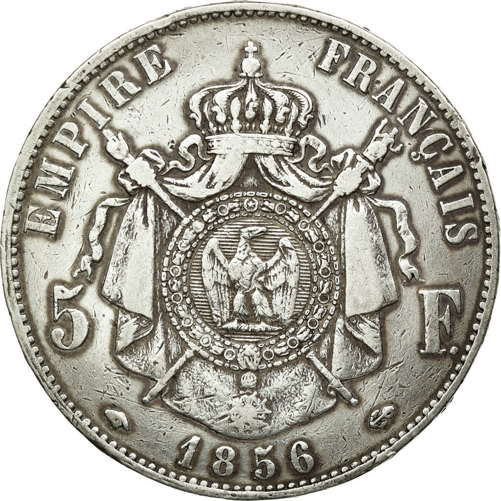 Moneta, Francia, Napoleon III, Napoléon III, 5 Francs, 1856, Paris, MB+