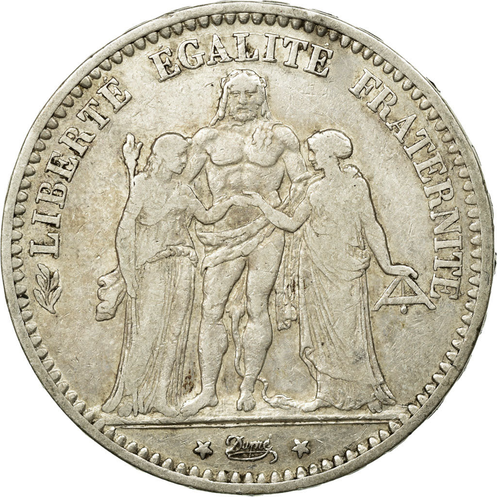 Moneta, Francia, Hercule, 5 Francs, 1874, Bordeaux, BB, Argento, KM:820.2