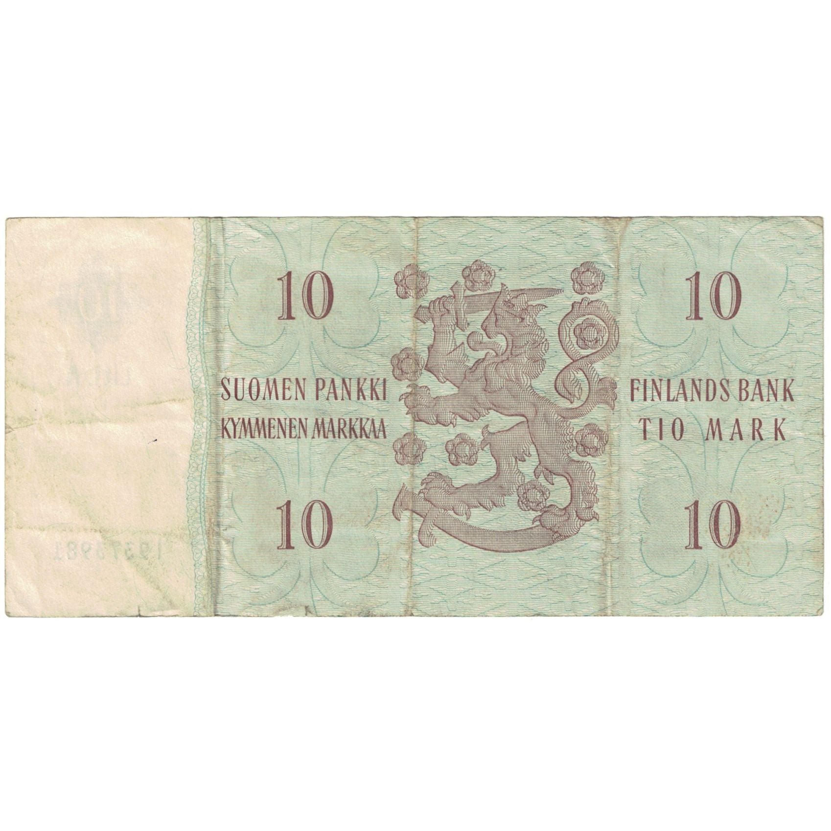 Banconote, Finlandia, 10 Markkaa, 1963, 1963, KM:100a, MB