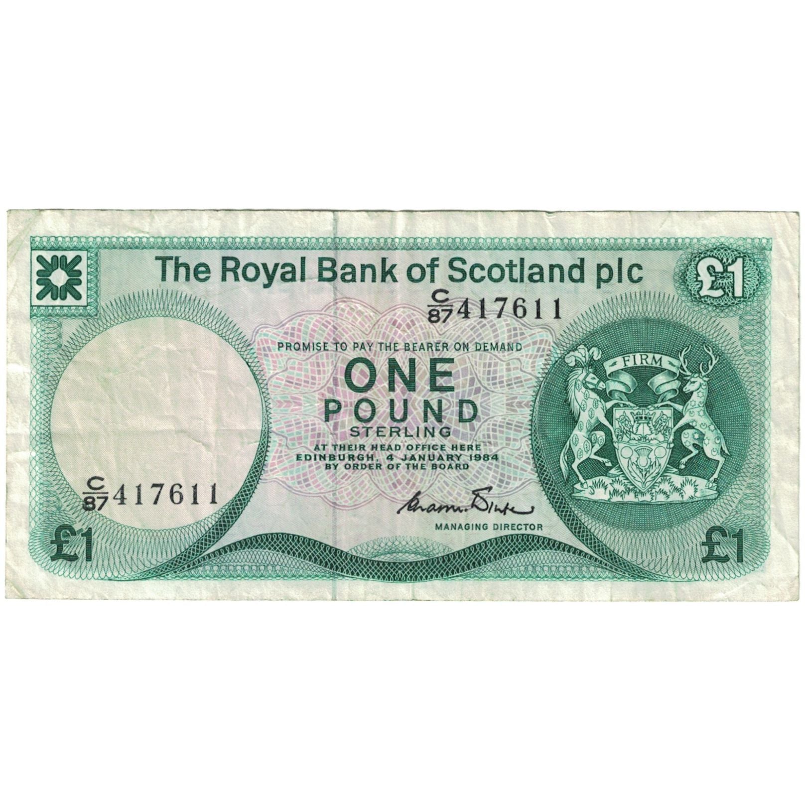 Banknote, Scotland, 1 Pound, 1984, 1984-01-04, KM:341b, EF(40-45)