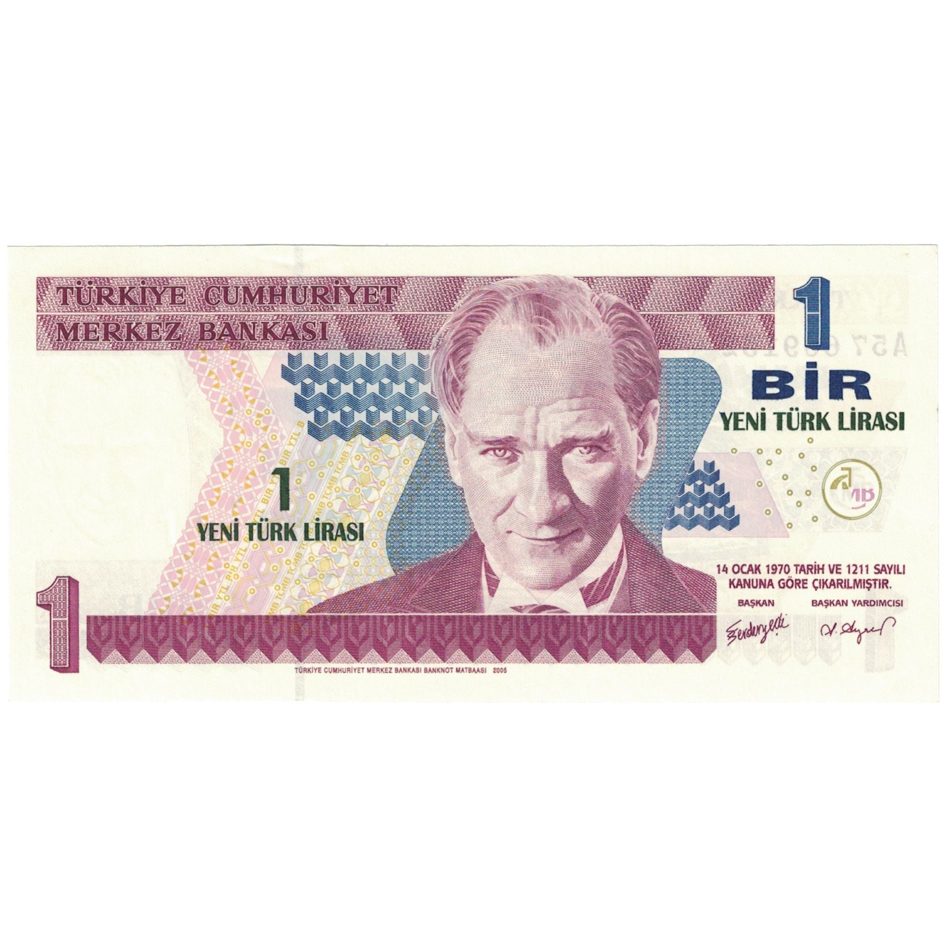 Biljet, Turkije, 1 New Lira, 2005, KM:216, NIEUW