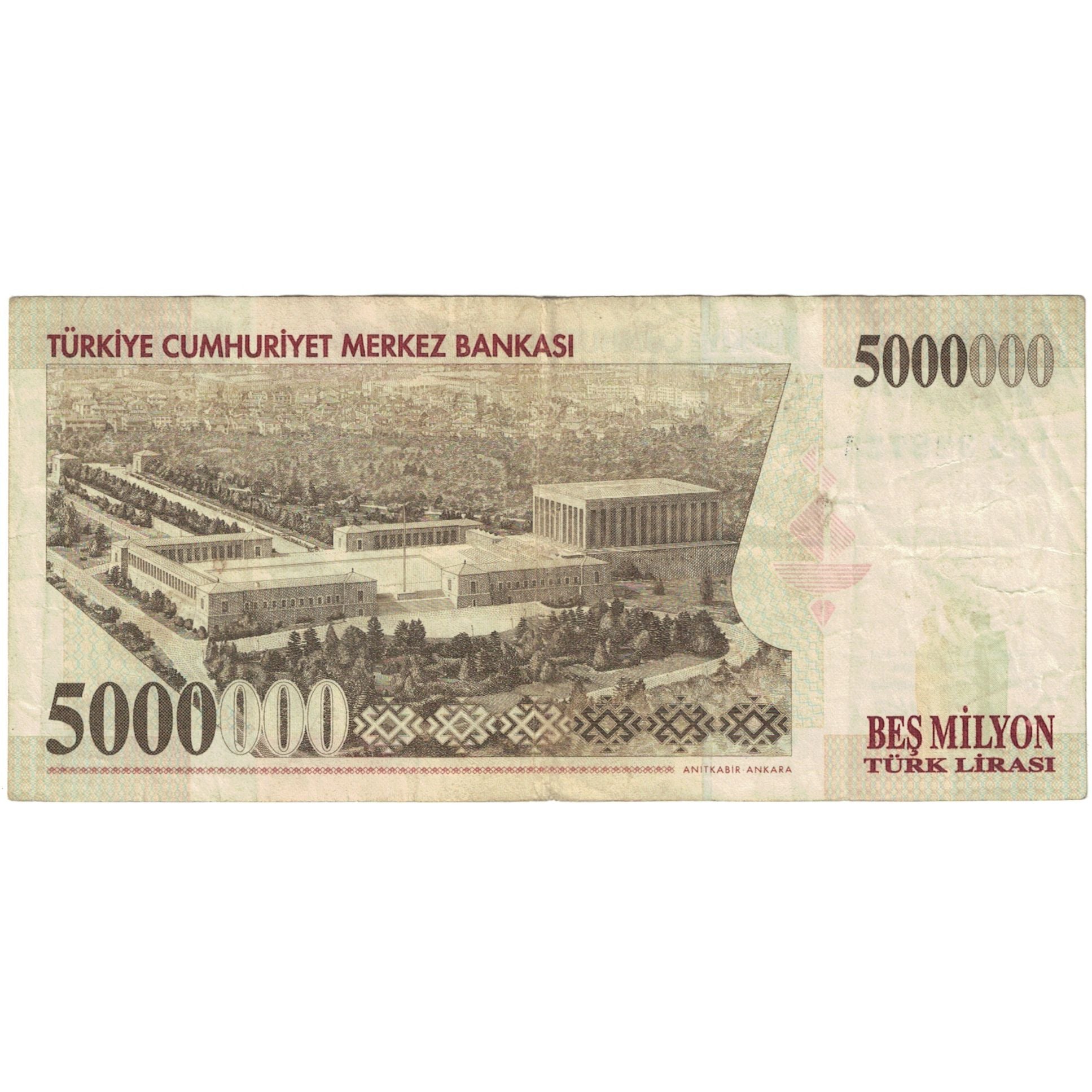 Billete, 5,000,000 Lira, 1997, Turquía, 1997, KM:210, MBC