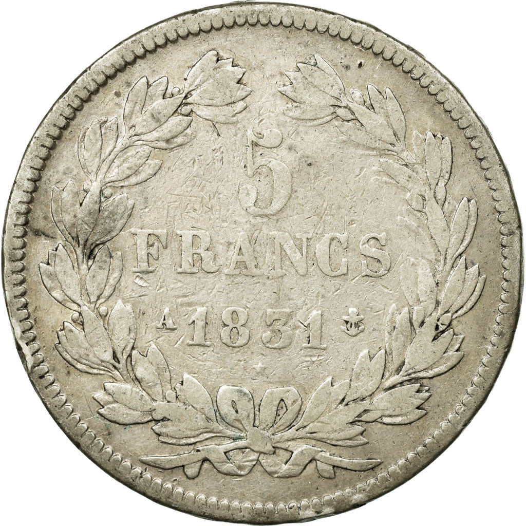 Coin, France, Louis-Philippe, 5 Francs, 1831, Paris, VF(20-25), Silver