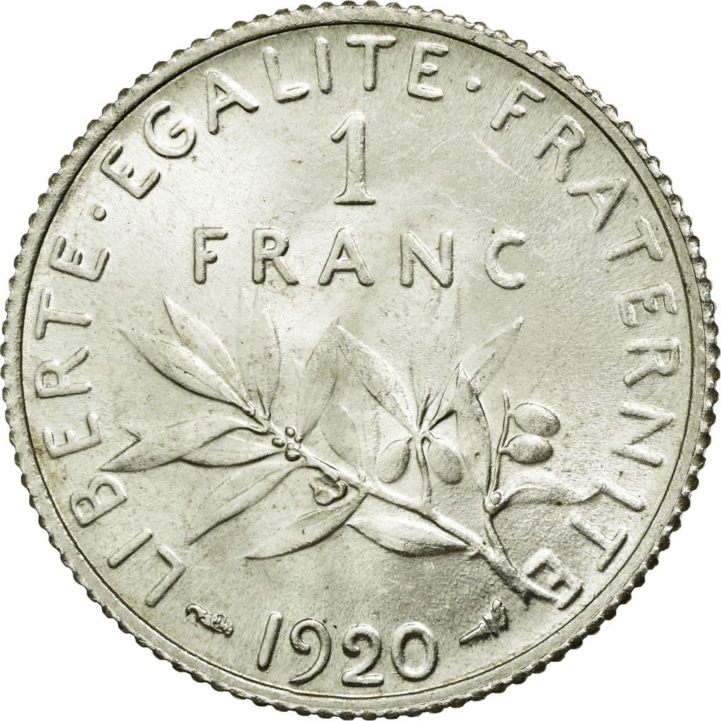 Moneta, Francia, Semeuse, Franc, 1920, Paris, SPL, Argento, KM:844.1