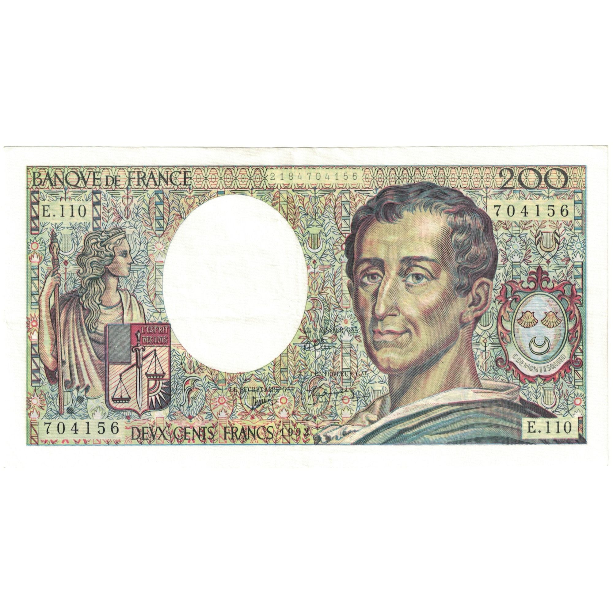 Francia, 200 Francs, 1992, 704156 E.110, FDS, KM:155e