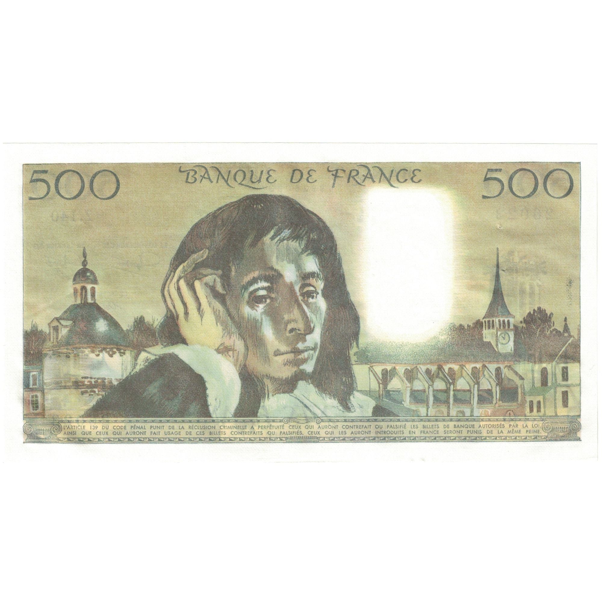 France, 500 Francs, Pascal, 1981, Z.140 26023, UNC(63), Fayette:71.24, KM:156e
