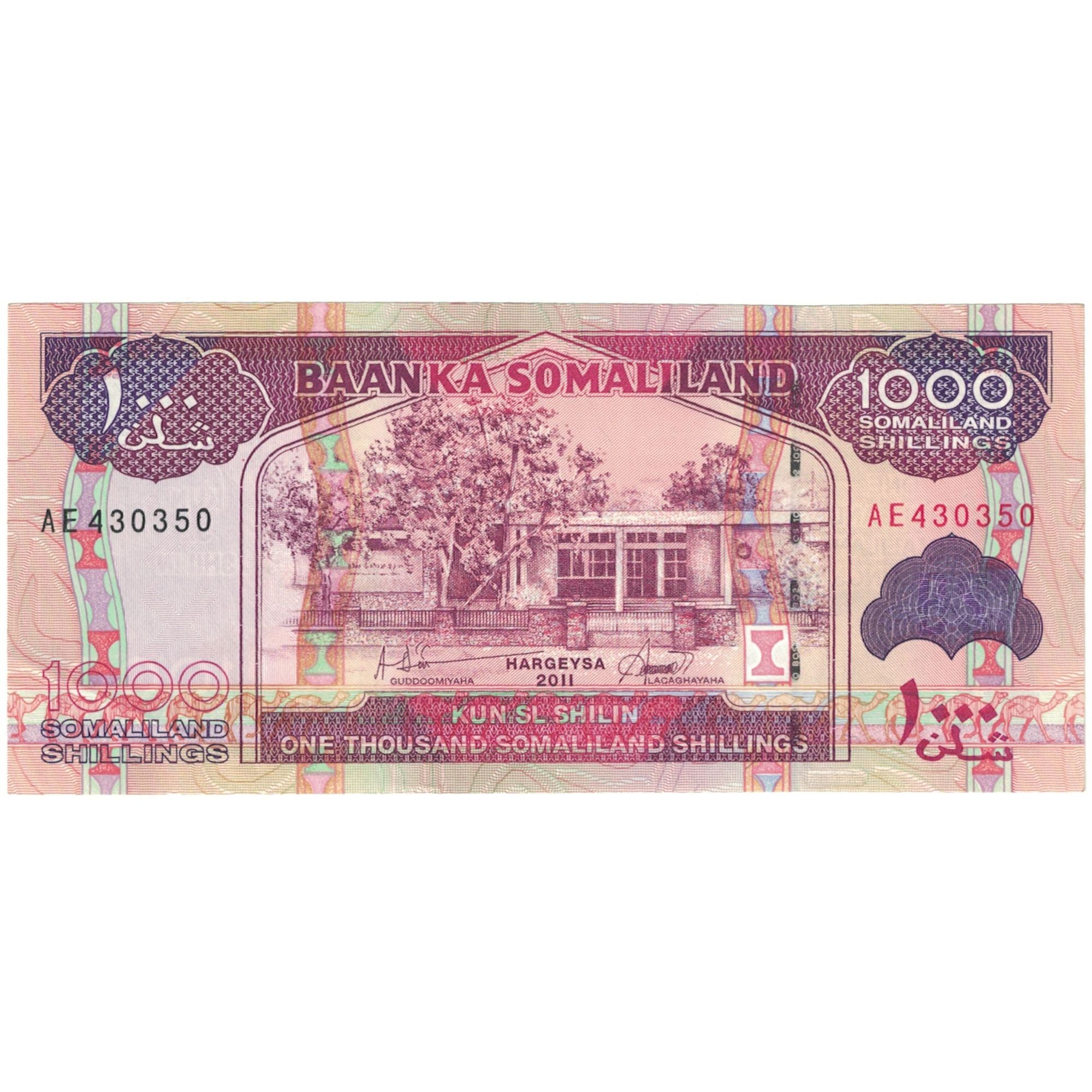 Billet, Somalie, 1000 Shilin = 1000 Shillings, 2011, 2011, KM:37a, NEUF