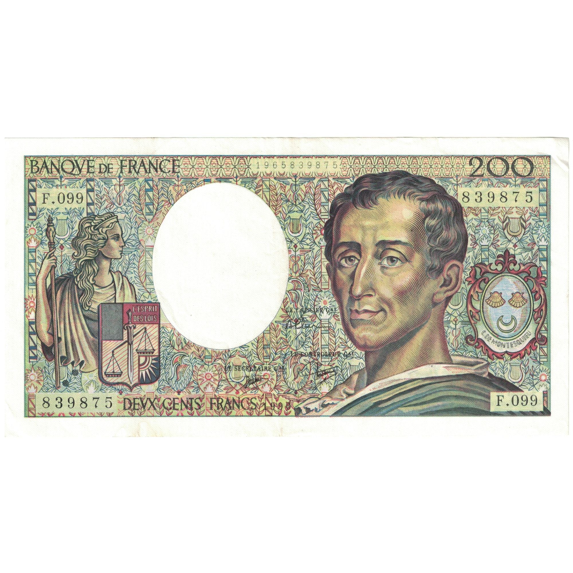 Francia, 200 Francs, 1990, 839875 F.099, FDS, Fayette:70.10c, KM:155d