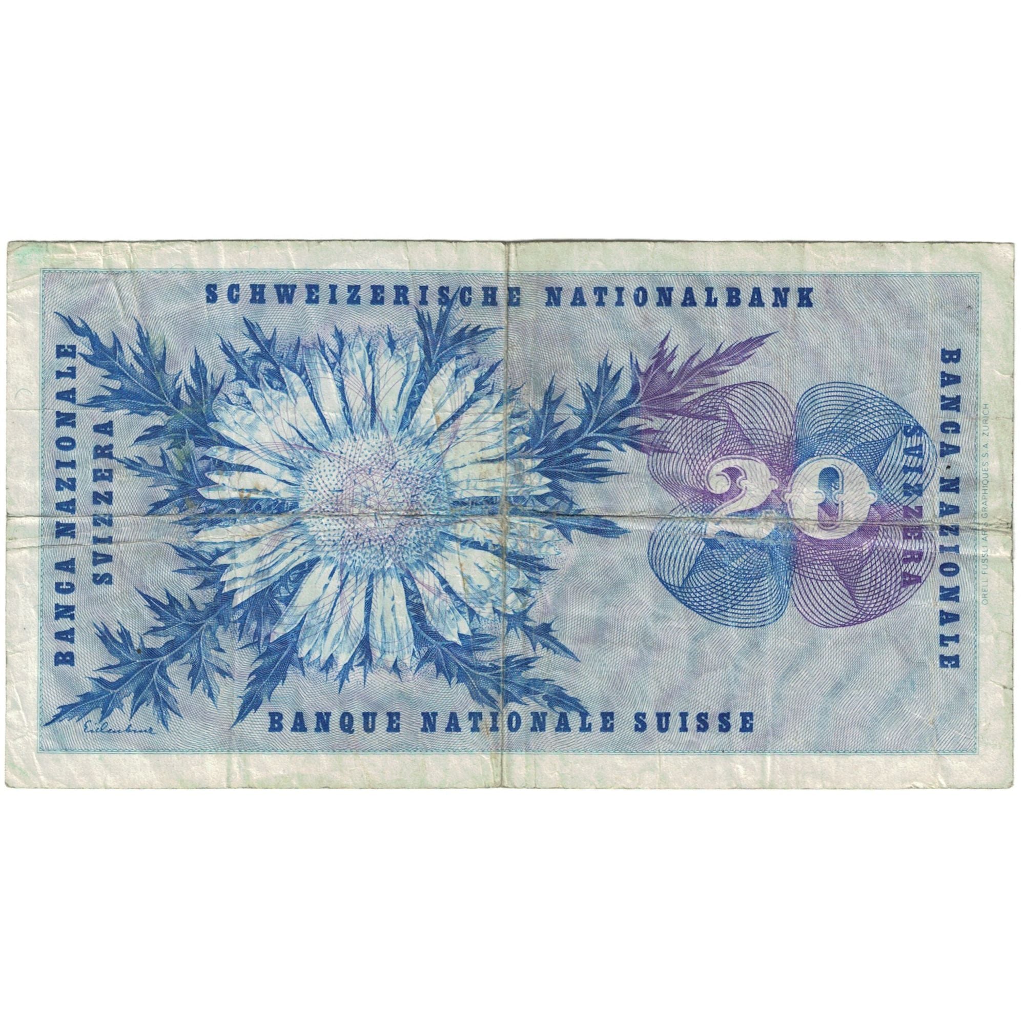 Geldschein, Schweiz, 20 Franken, 1971, 1971-02-10, KM:46s, SGE