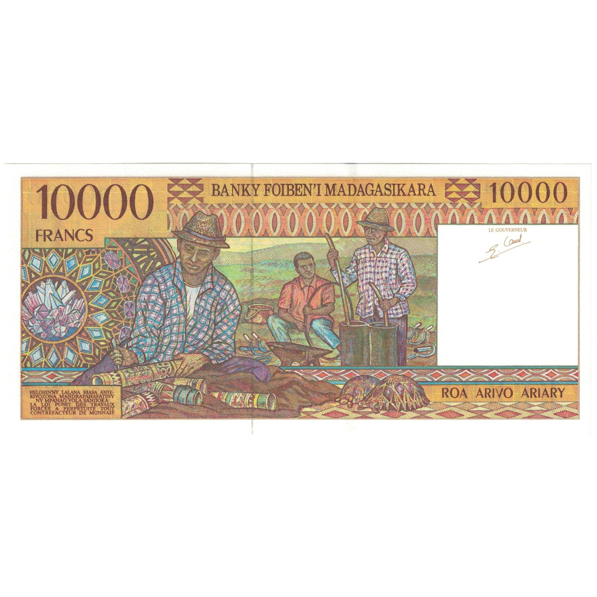 Banknot, Madagascar, 10,000 Francs = 2000 Ariary, KM:79b, UNC(65-70)
