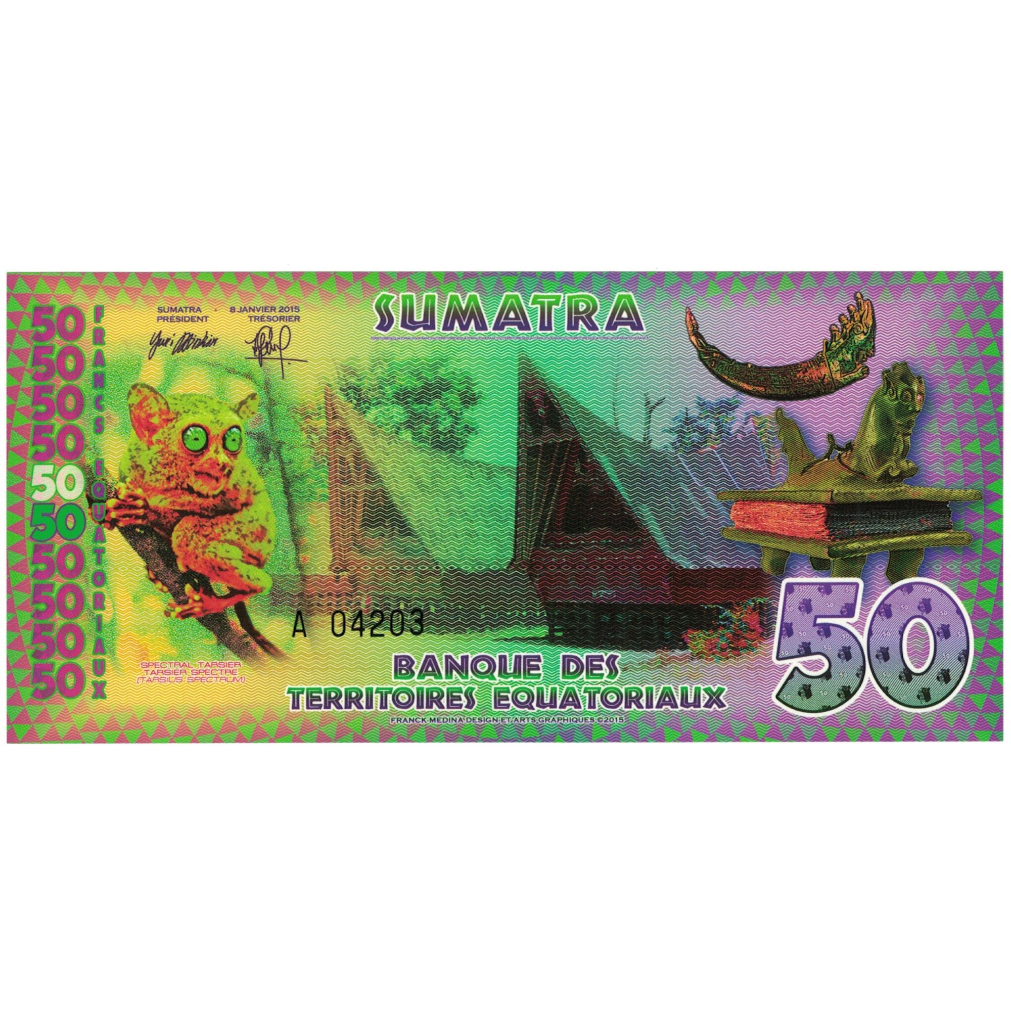 Banknote, Malaysia, 50 Rupiah, 2015, 2015-01-08, SUMATRA FRANCS EQUATORIAUX