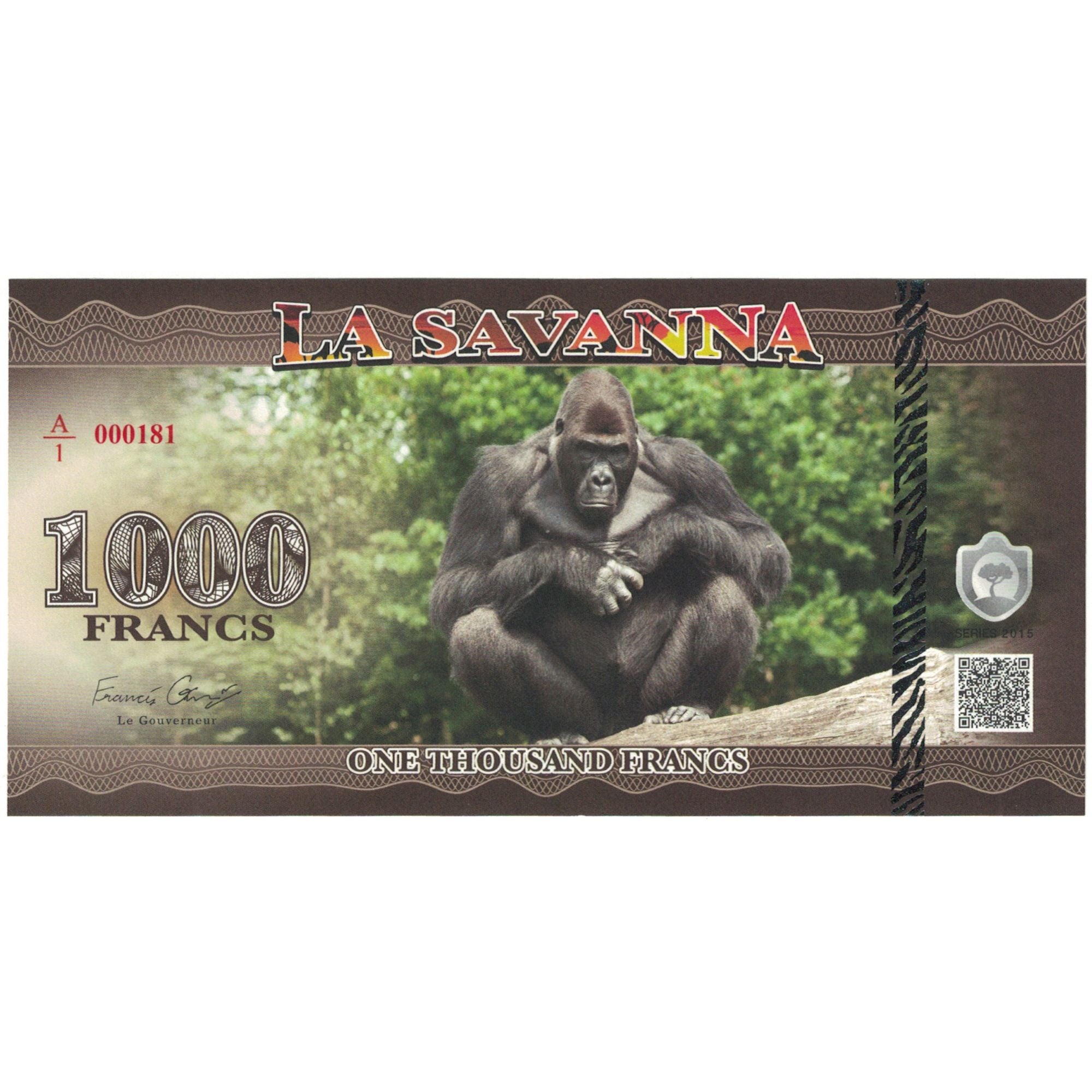 Banknote, 1000 Francs, LA SAVANNA, UNC(65-70)