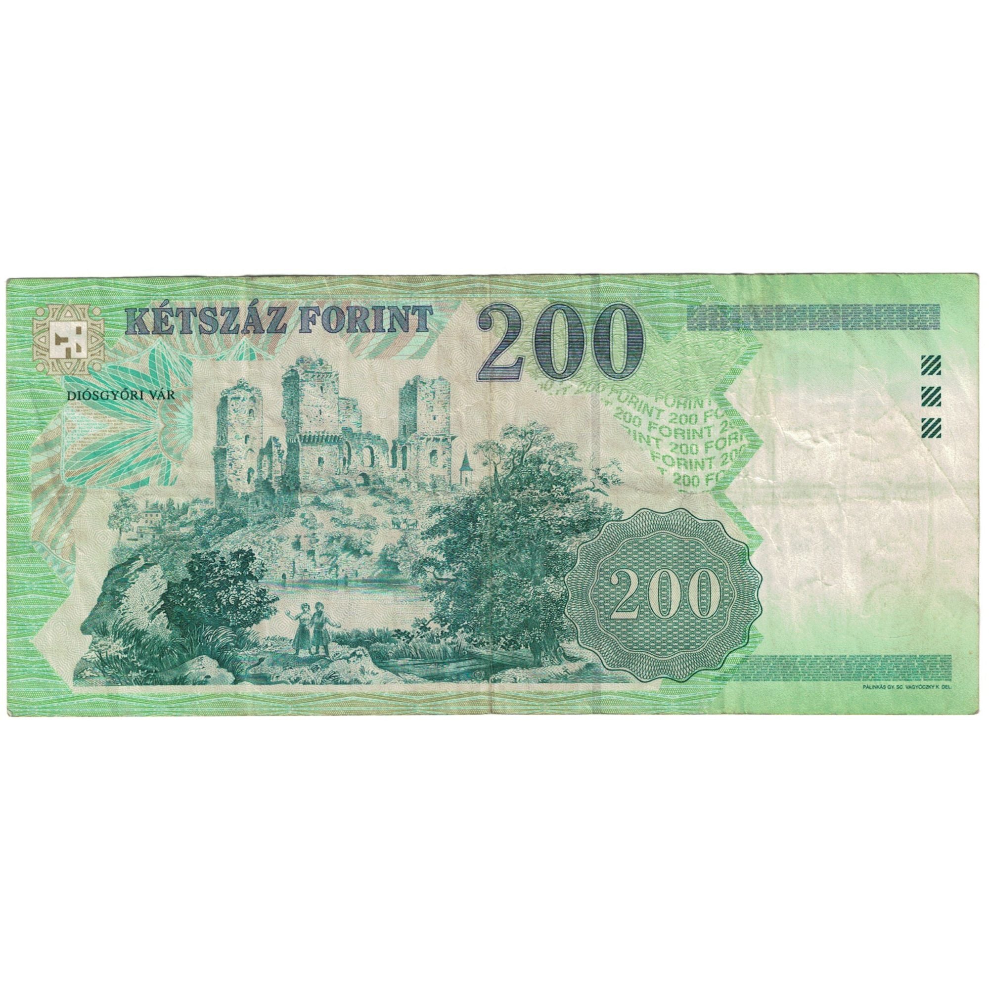Biljet, Hongarije, 200 Forint, 2002, KM:187b, TB+