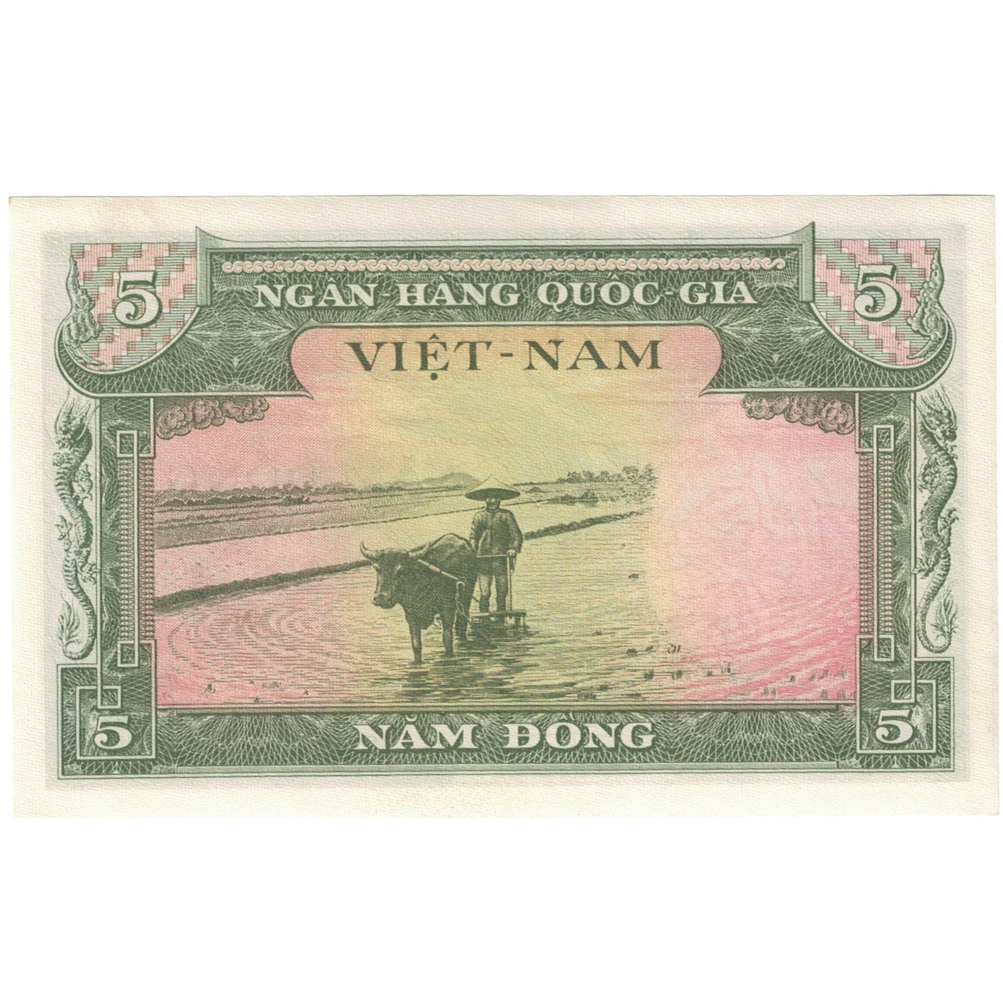 Nota, Vietname do Norte, 5 D<ox>ng, 1955, KM:2a, UNC(65-70)