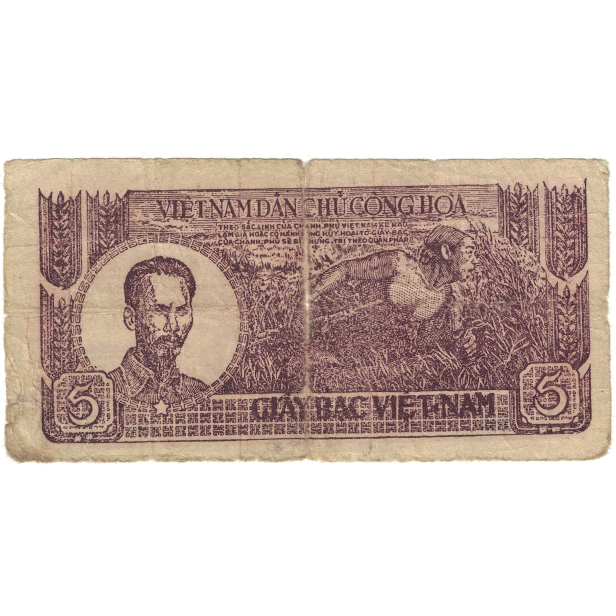 Banknote, Vietnam, 5 D<ox>ng, KM:17a, VG(8-10)