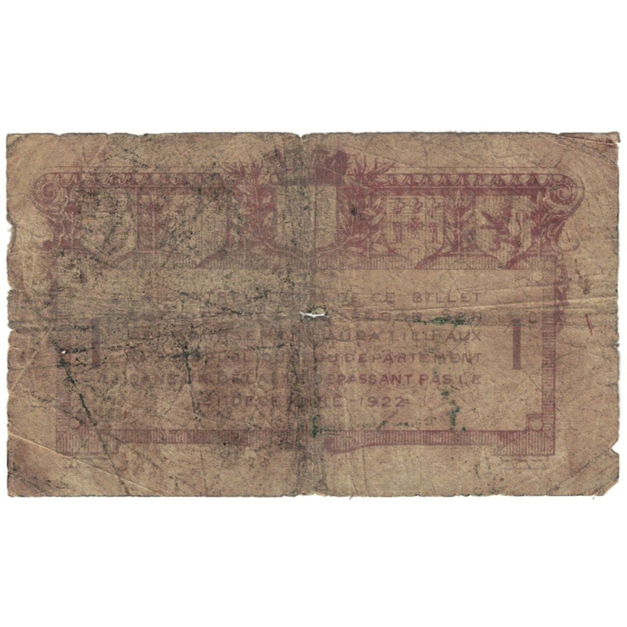 Francja, Rodez, 1 Franc, 1917, VG(8-10), Pirot:108-14