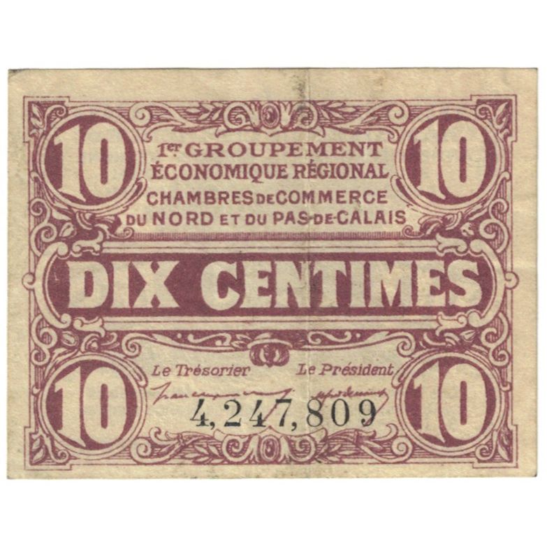 France, Lille, 10 Centimes, VG(8-10), Pirot:94-2