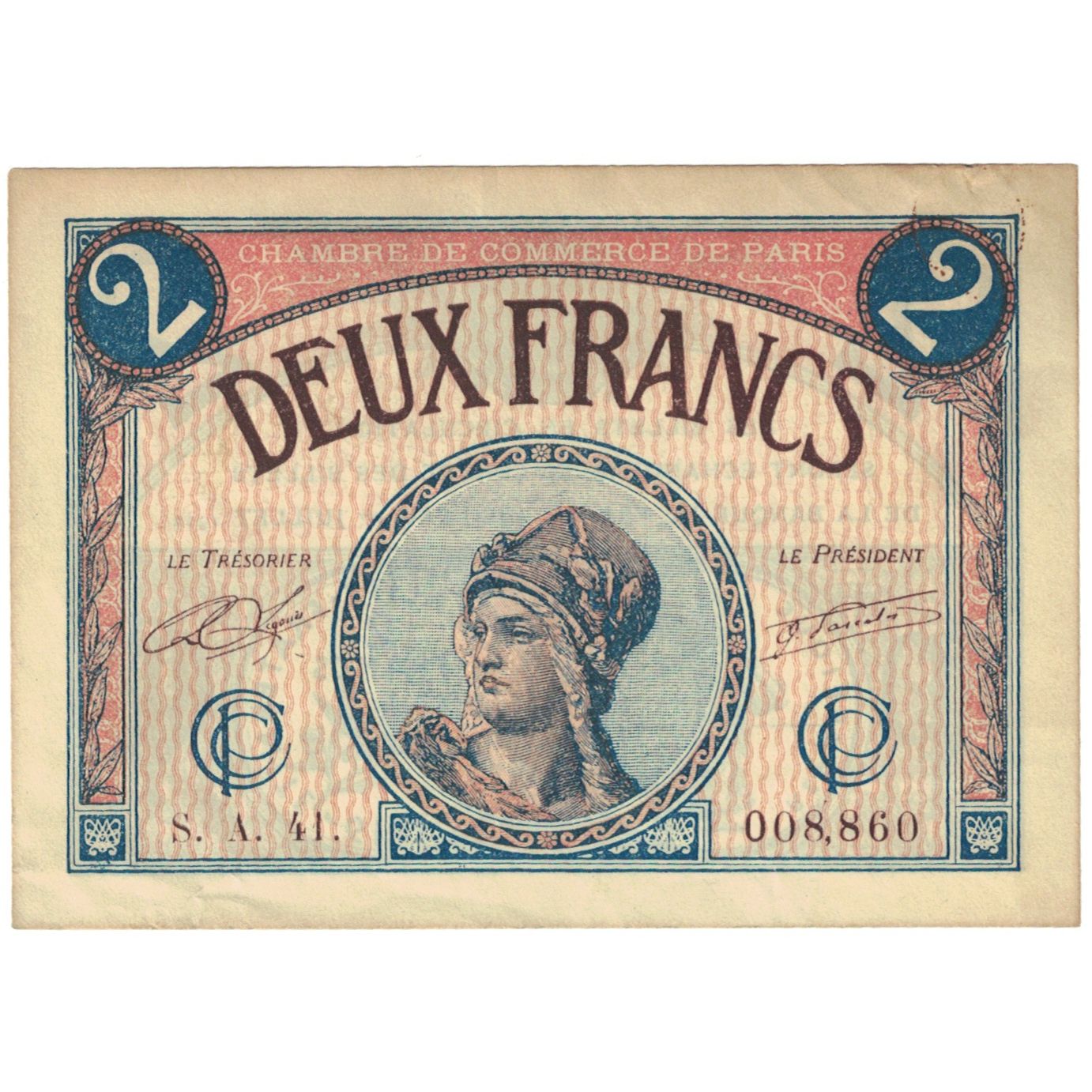 France, Paris, 2 Francs, 1920, UNC(60-62), Pirot:97-28