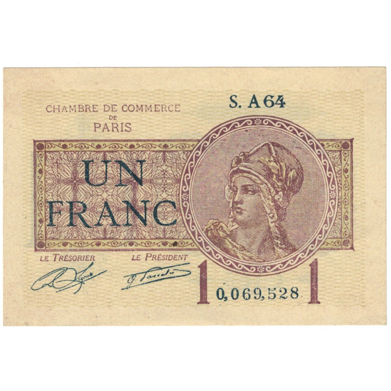 França, Paris, 1 Franc, 1920, UNC(60-62), Pirot:97-23