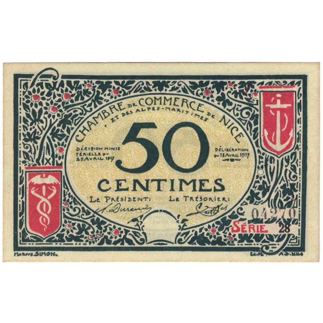 Frankrijk, Nice, 50 Centimes, 1918, SUP, Pirot:91-4