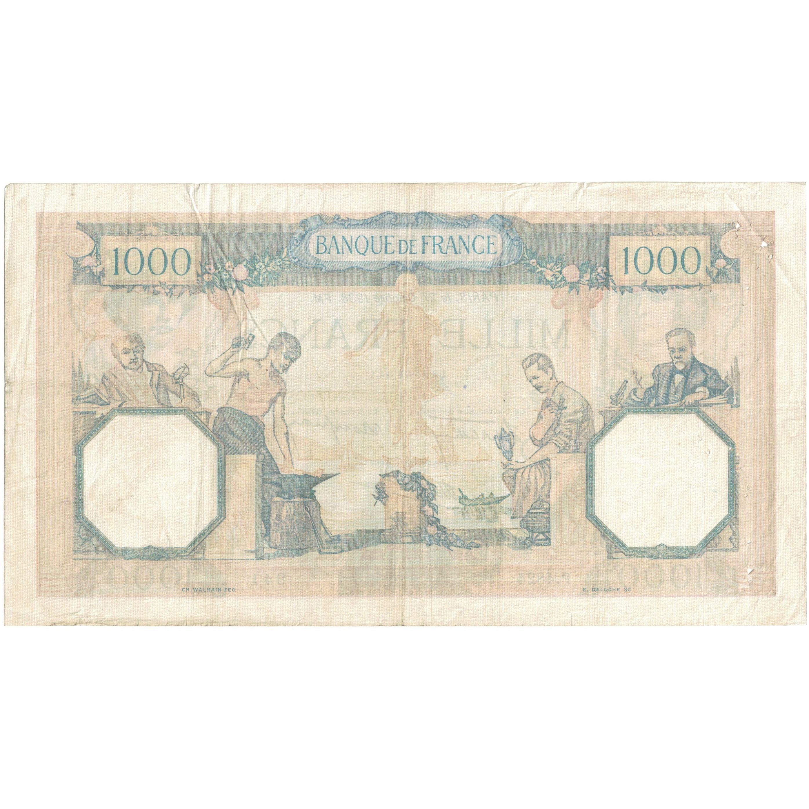 Banknot, Francja, 1000 Francs, Cérès et Mercure, 1938, 1938-10-27, EF(40-45)