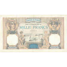 France, 1000 Francs, 1939, Cérès et Mercure, EF(40-45), Fayette:38.39, KM:90c