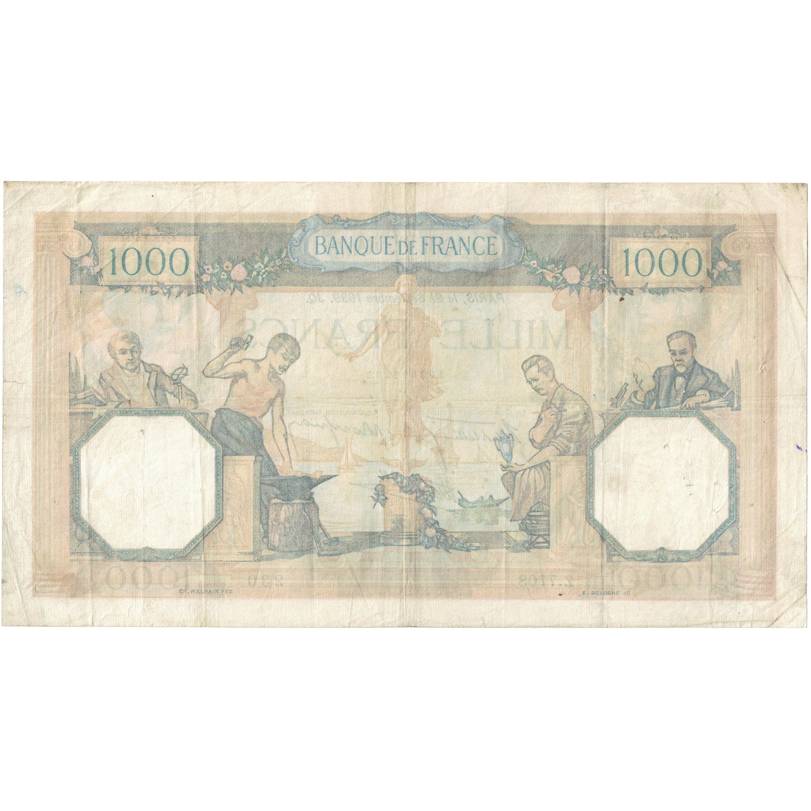 Francia, 1000 Francs, Cérès et Mercure, 1939, Z.7708 230, BB, Fayette:38.37