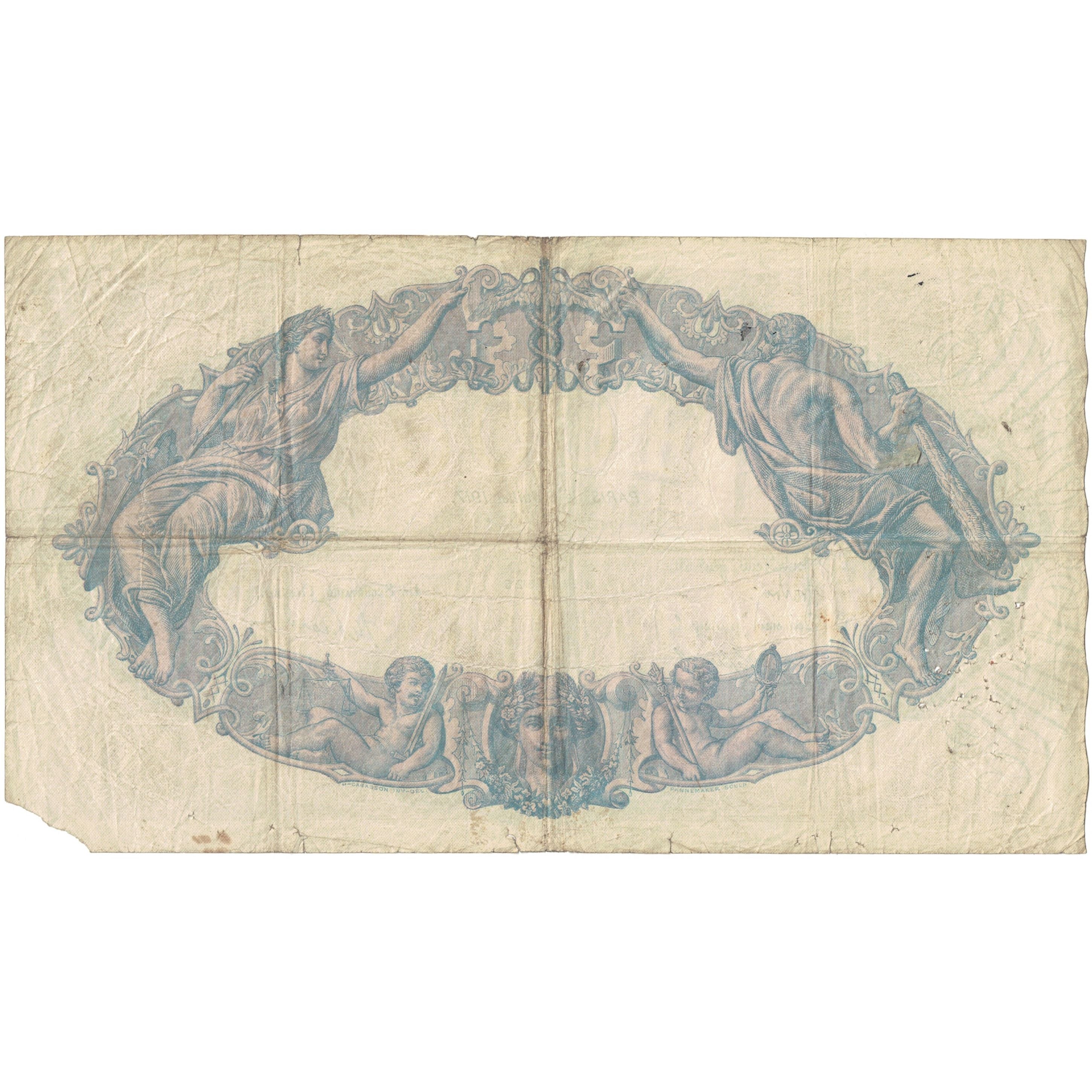 Francia, 500 Francs, Bleu et Rose, 1917, Q.458 525, B, Fayette:30.23, KM:66g
