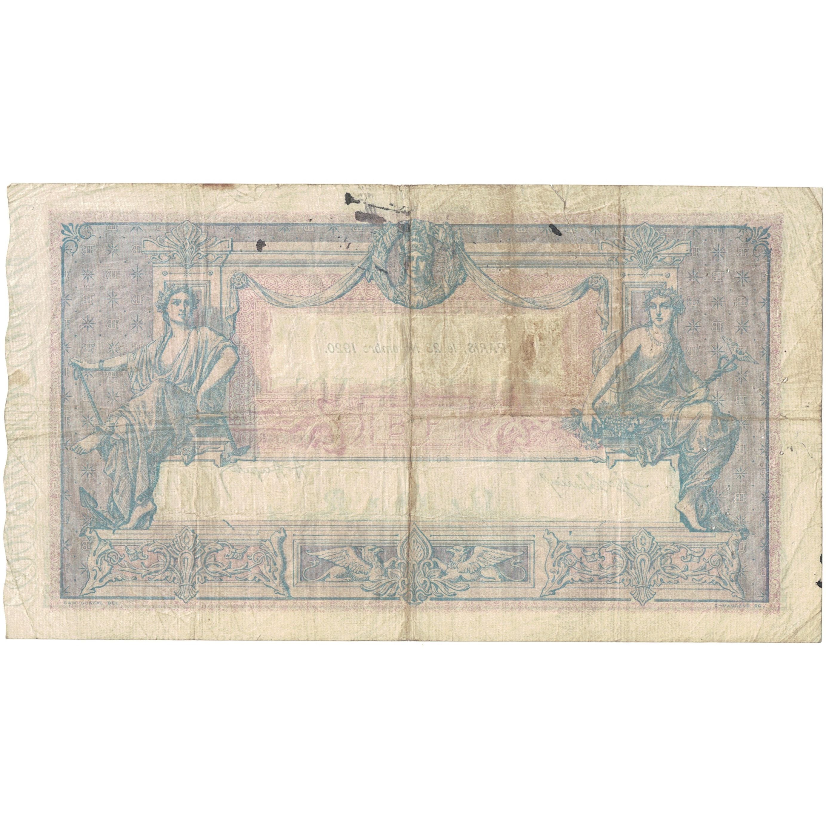 Frankrijk, 1000 Francs, Bleu et Rose, 1921, M.1448 936, TB, Fayette:36.36