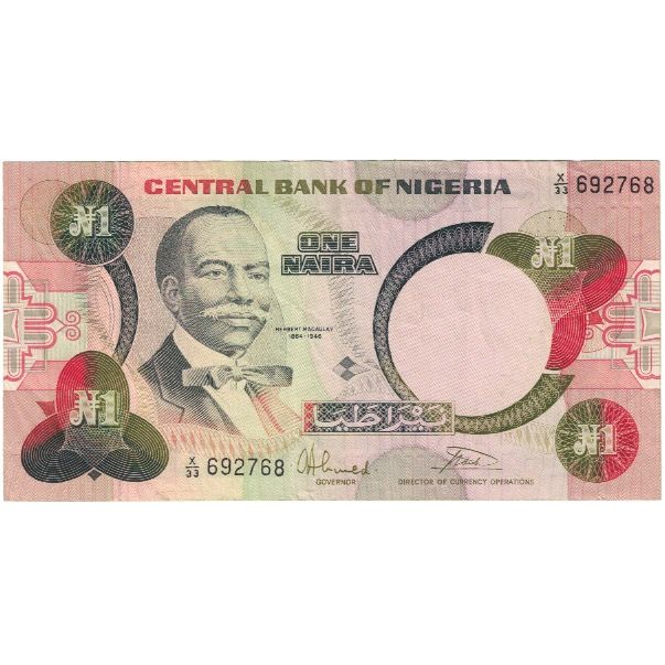 Geldschein, Nigeria, 1 Naira, KM:23a, SS