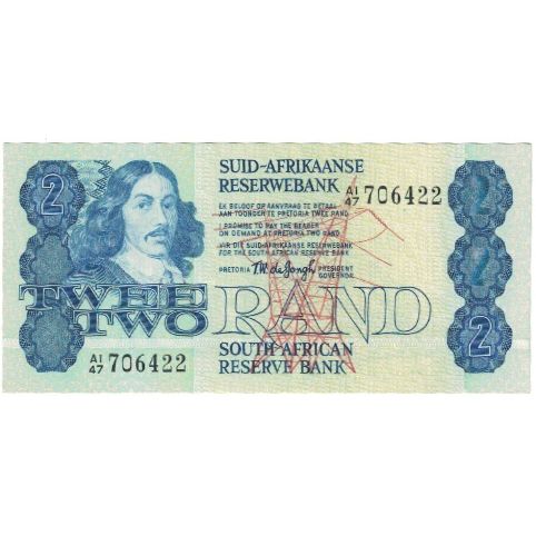 Nota, África do Sul, 2 Rand, Undated (1983-90), KM:118d, UNC(65-70)