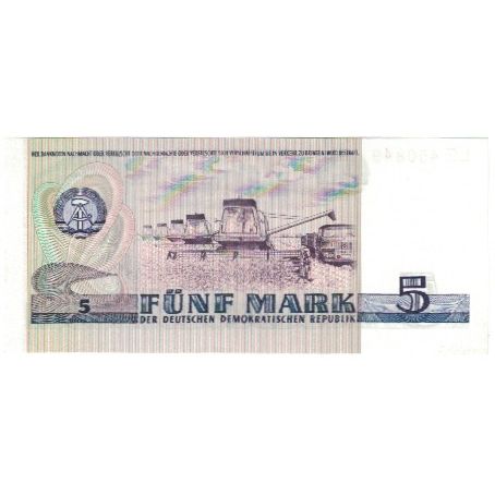 Biljet, Duitse Democratische Republiek, 5 Mark, 1975, Undated, KM:27A, NIEUW