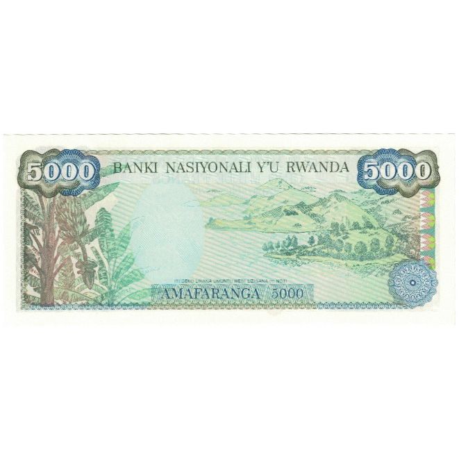 Nota, Ruanda, 5000 Francs, 1988, KM:22, UNC(65-70)