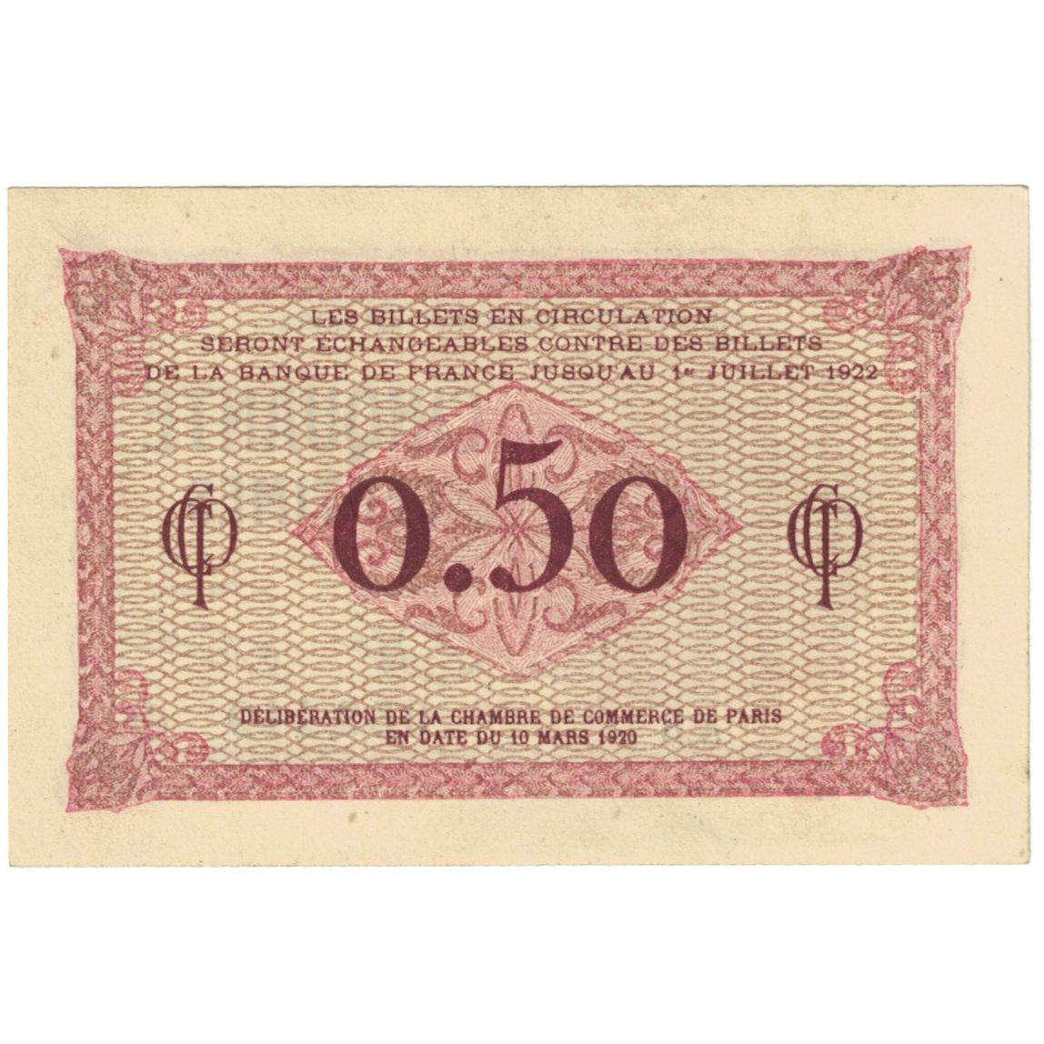 France, Paris, 50 Centimes, 1920, UNC(65-70), Pirot:97-10