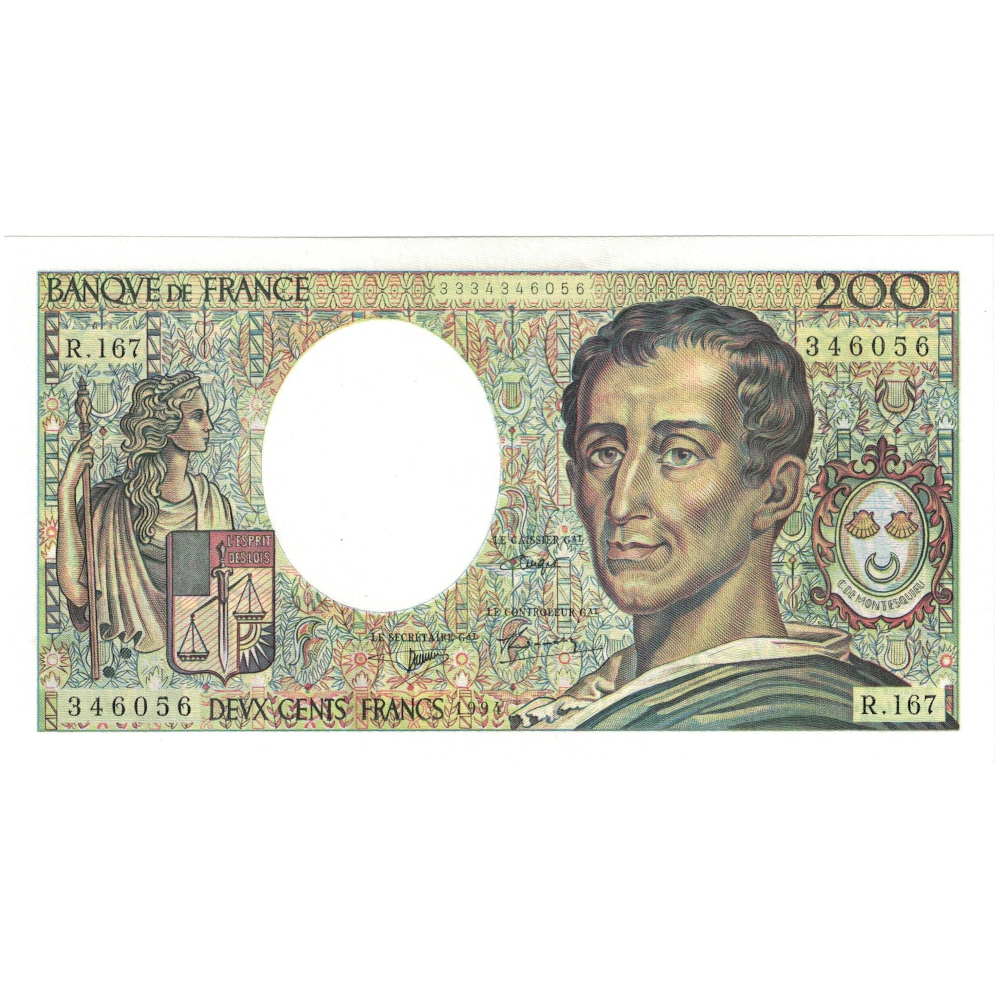 Francia, 200 Francs, Montesquieu, 1994, R.167 346056, SPL-, Fayette:70/02.01