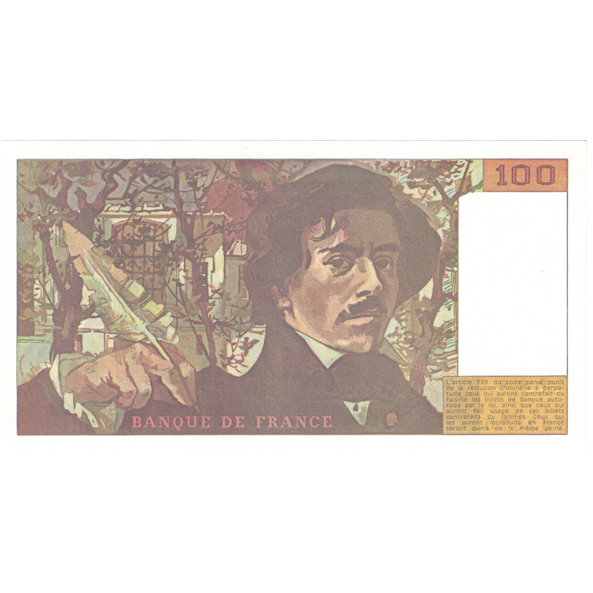 Frankreich, 100 Francs, Delacroix, 1990, H.149, UNZ, Fayette:69 bis 2a), KM:154e