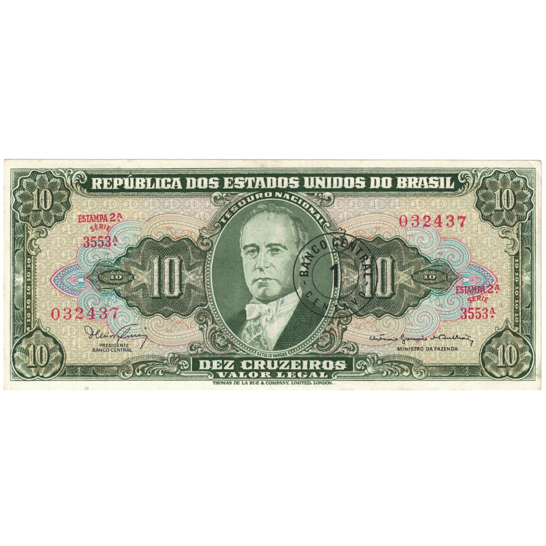 Nota, Brasil, 1 Centavo on 10 Cruzeiros, 1967, Undated (1967), KM:183b