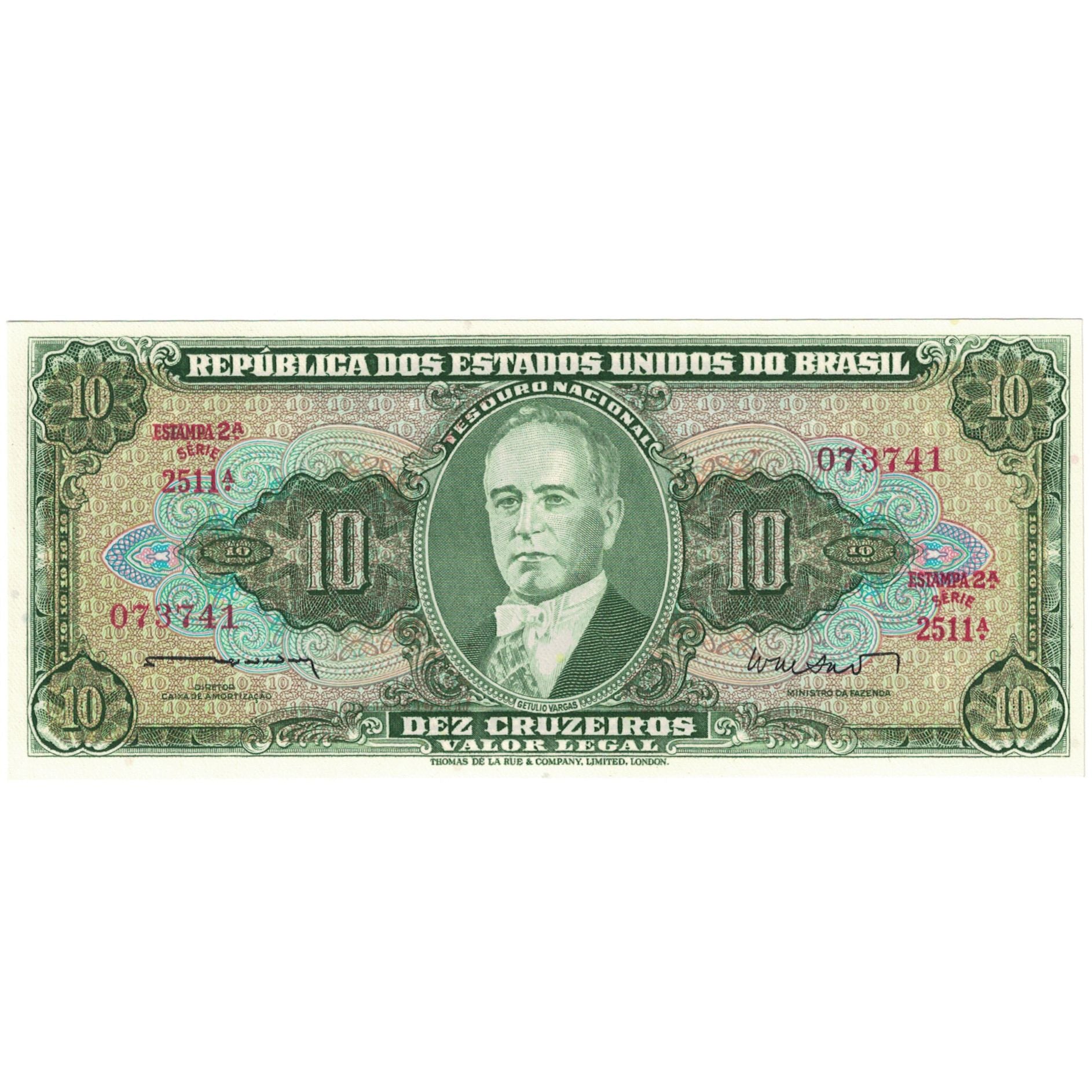 Banknote, Brazil, 10 Cruzeiros, 1962-1963, Undated (1962), KM:177b, EF(40-45)