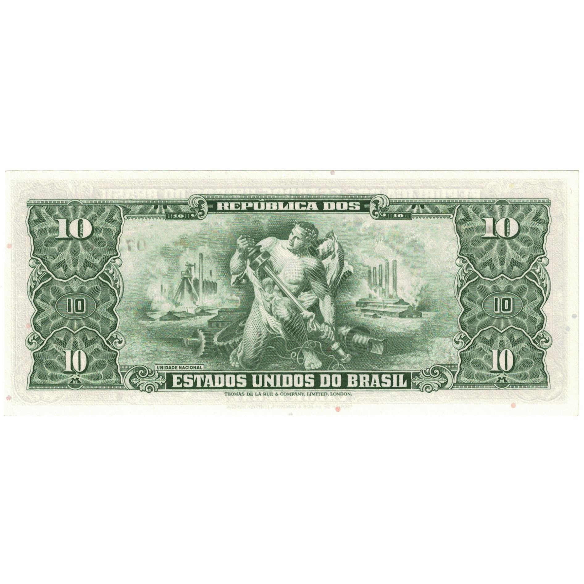 Banknote, Brazil, 10 Cruzeiros, 1962-1963, Undated (1962), KM:177b, EF(40-45)