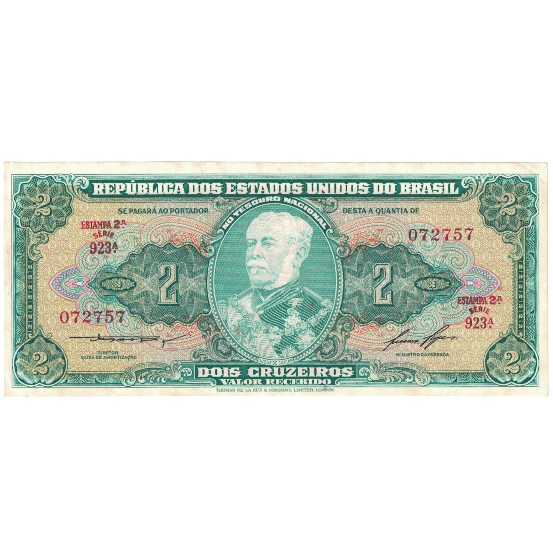 Banknote, Brazil, 2 Cruzeiros, Undated (1956-58), KM:157Ac, EF(40-45)