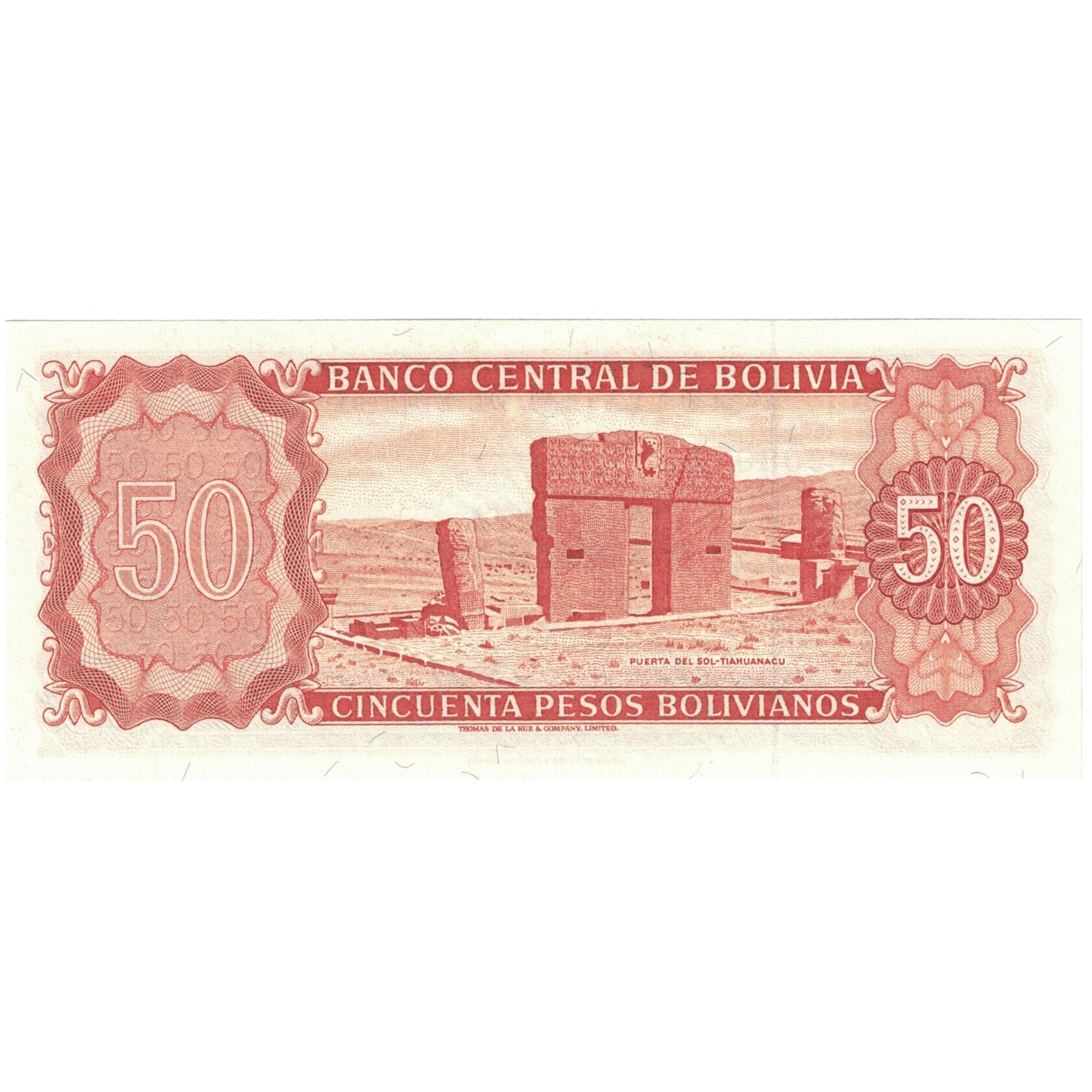 Banknote, Bolivia, 50 Pesos Bolivianos, L.1962, KM:162a, UNC(65-70)