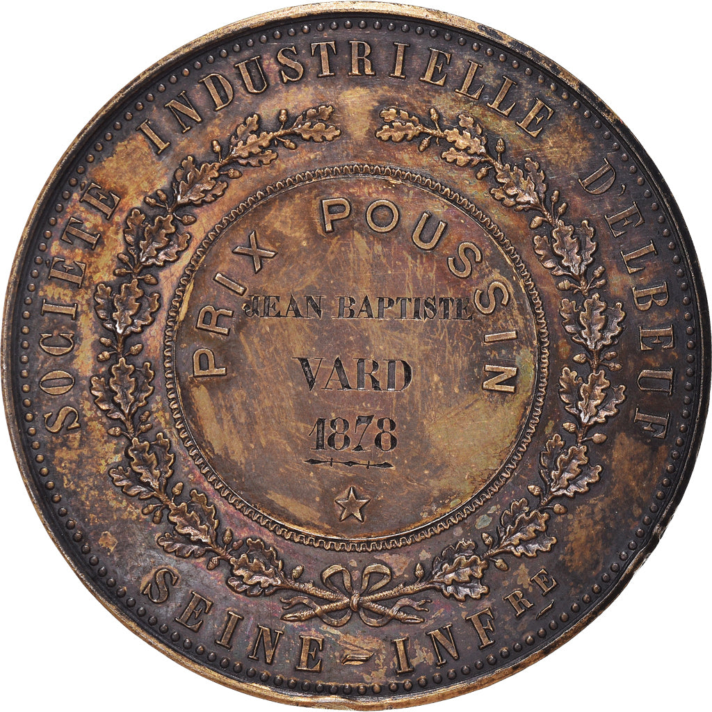 France, Medal, Société Industrielle d'Elbeuf, Seine Inférieure, 1878