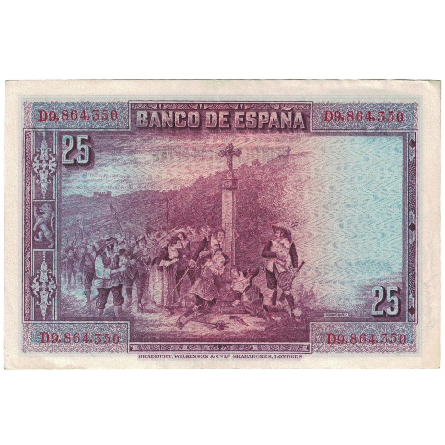 Banconote, Spagna, 25 Pesetas, 1925, KM:74b, MB