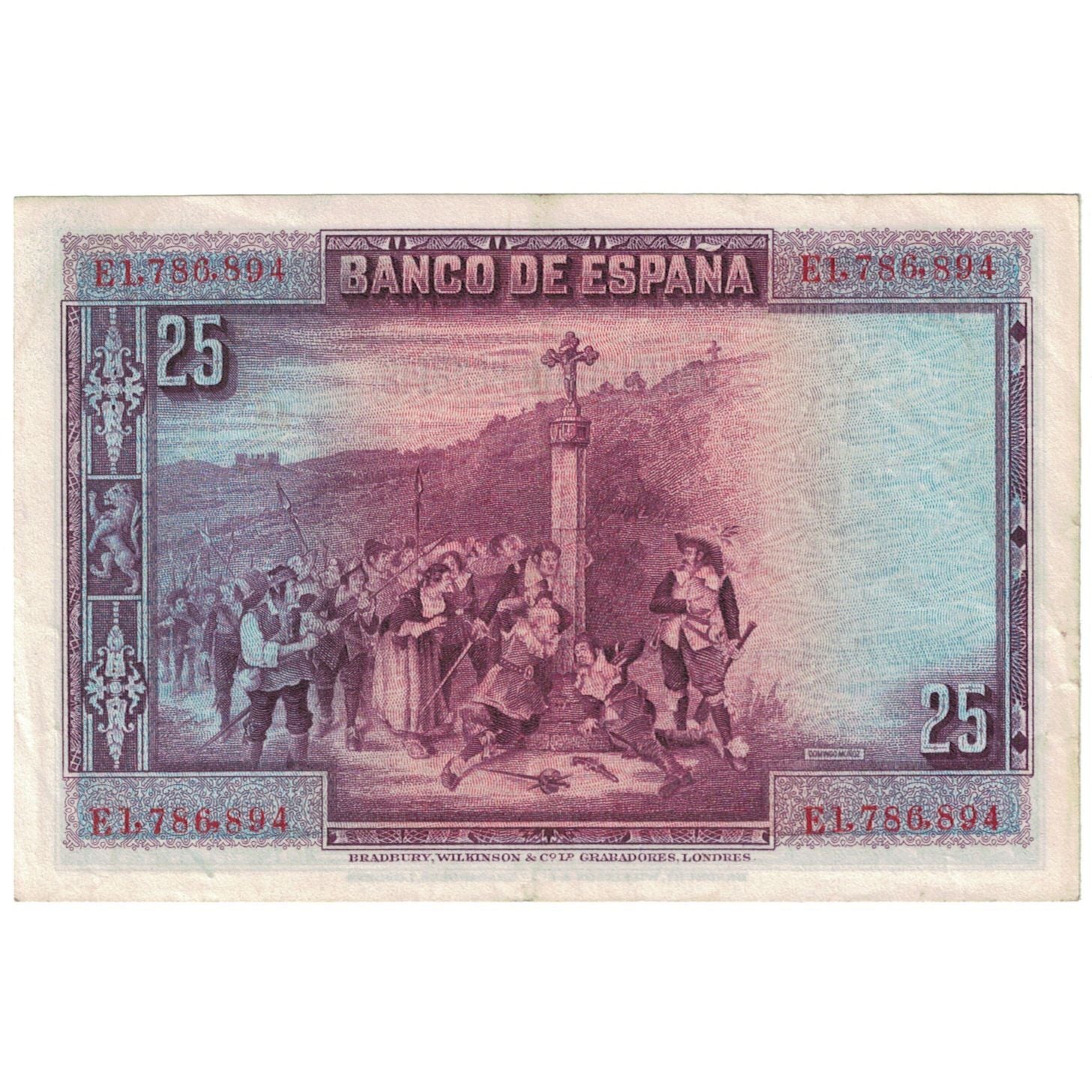 Banconote, Spagna, 25 Pesetas, 1925, KM:74b, MB